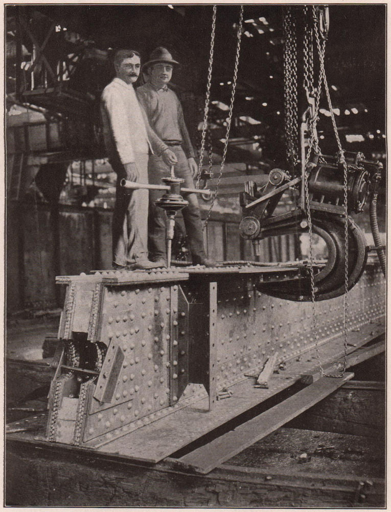 Steel Bridge Building: Riveting a 35-Ton Chord Section, Thebes, Illinois 1904